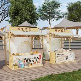 户外古风市集活动摊位架文旅景区木纹摆摊展示架夜市美食摆摊篷架