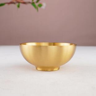 纯黄铜供水碗佛前佛堂供水杯大号观音财神仙家净水碗圣水杯上贡碗