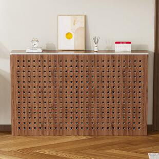 洞洞板桃木色暖气片遮挡罩暖气管道遮挡装饰客厅地暖管装饰遮挡箱