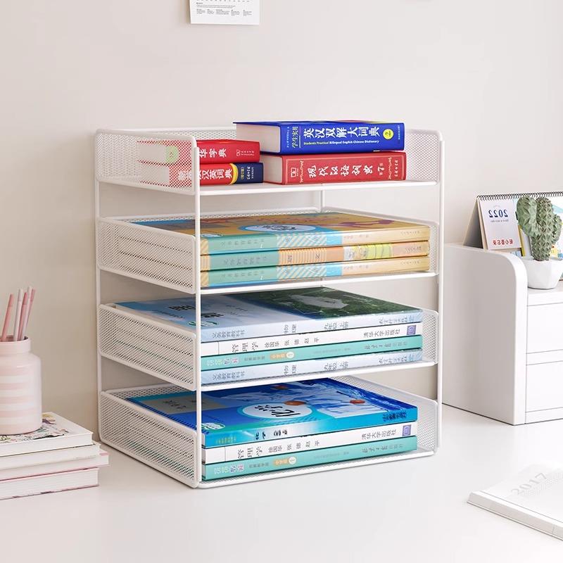 书桌多层书架学生桌面书本收纳置物架桌上儿童绘本架办公桌文件架