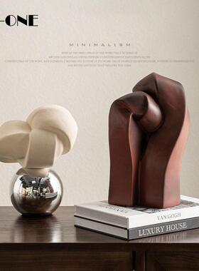 Rzone 高级感抽象扭曲几何小雕塑艺术装饰摆件不规则客厅几何摆设