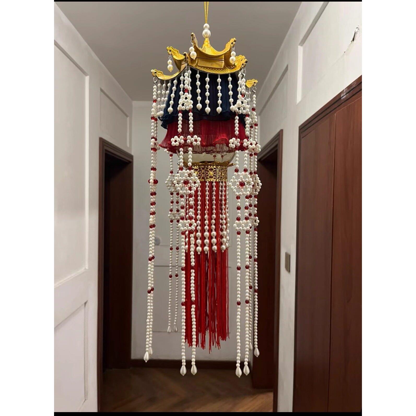 羊角灯手提长杆充电发光汉婚汉服搭配舞蹈拍照走秀巡游国风灯笼