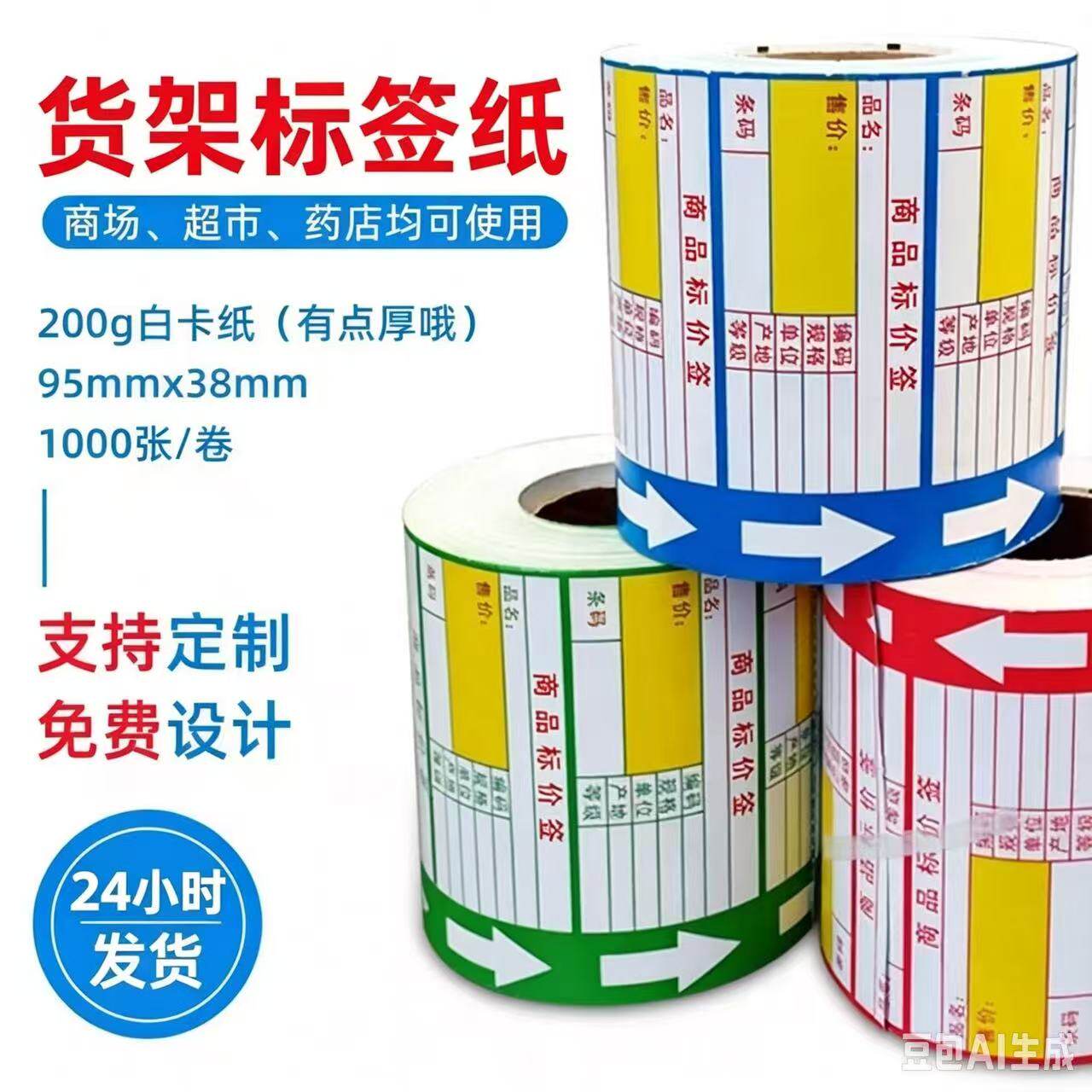 商品标价签 物价签超市价格纸95.38不干胶70.38