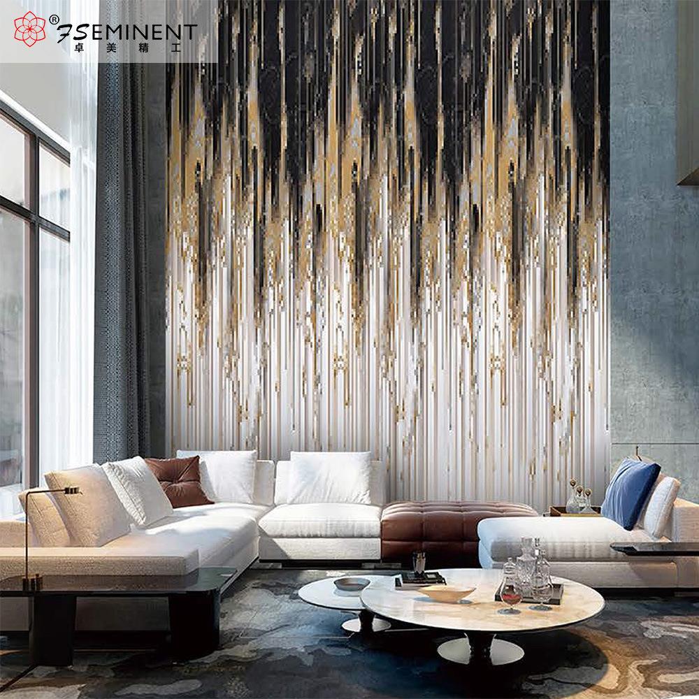 玻璃马赛克剪画水晶玻璃简约现代玄关客厅餐厅拼图装饰画背景墙