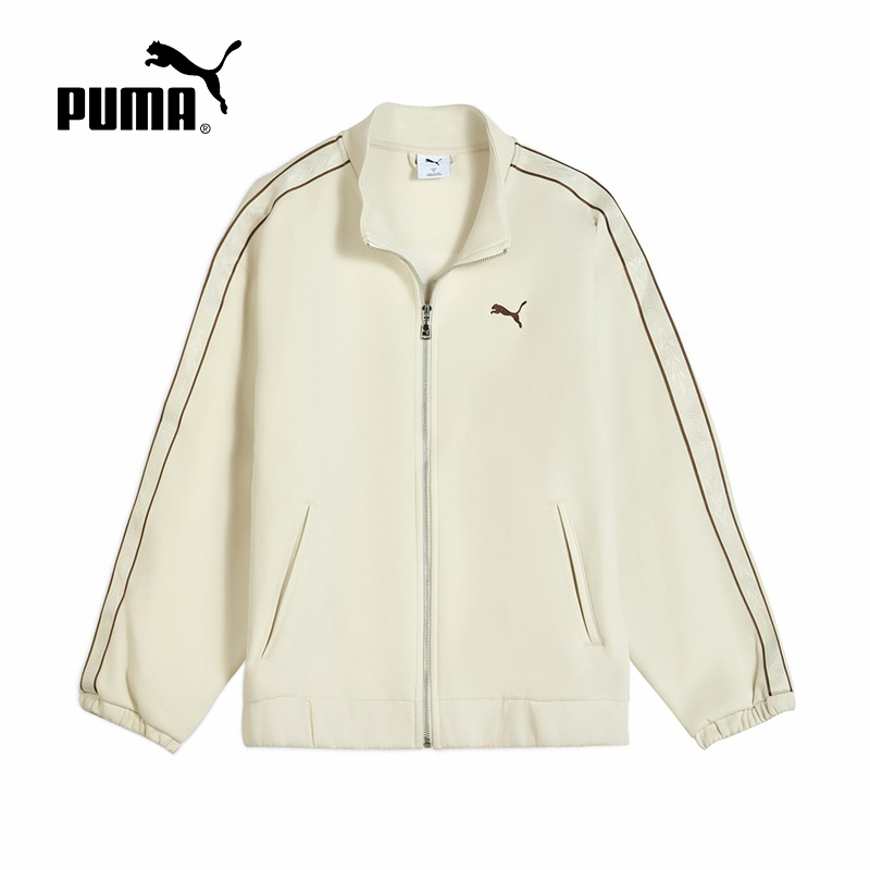 宽松美式复古休闲针织外套男女款PUMA彪马串标拉链运动夹克635715