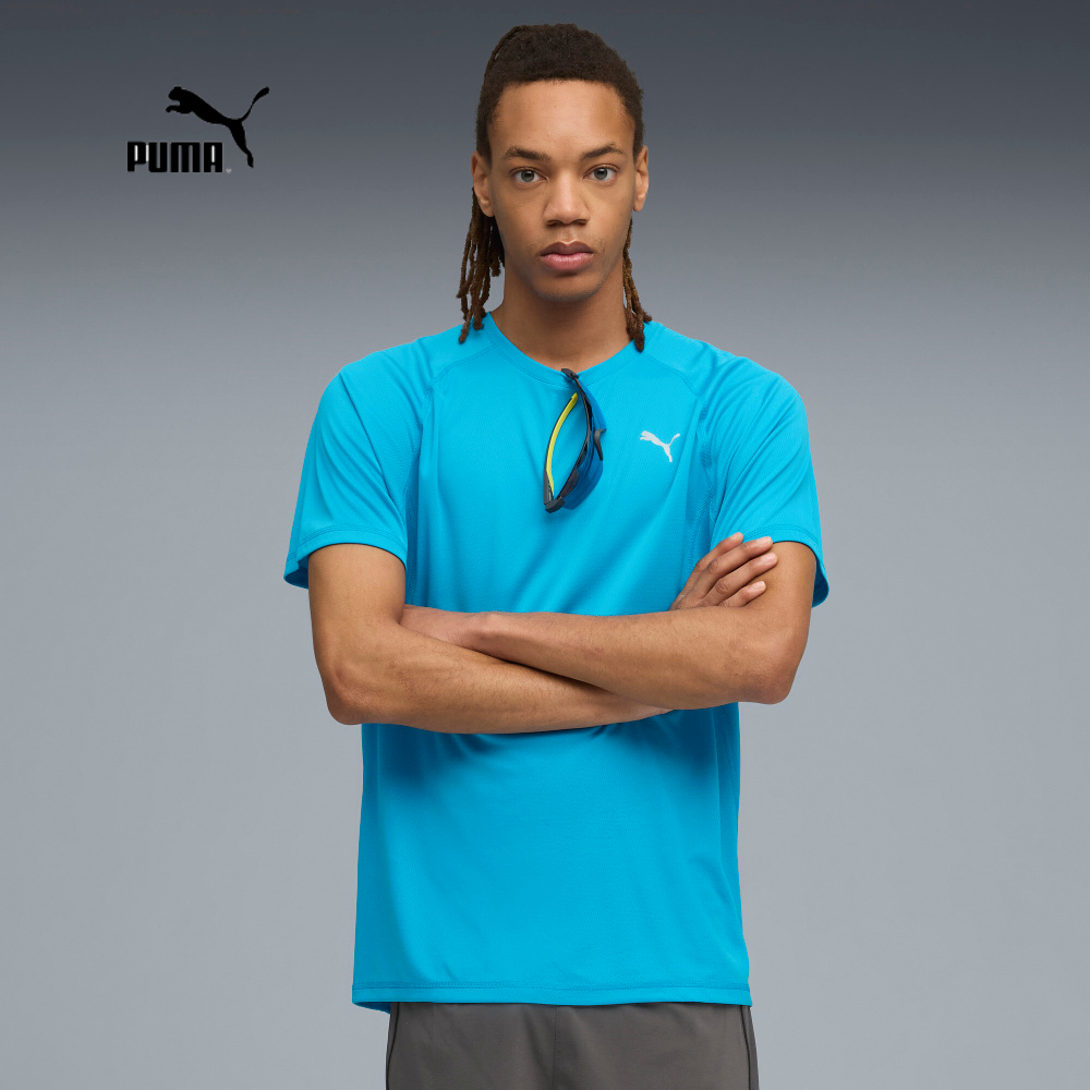 PUMA彪马DRYCELL吸湿速干健身衣25秋男跑步训练短袖T恤 527238-18