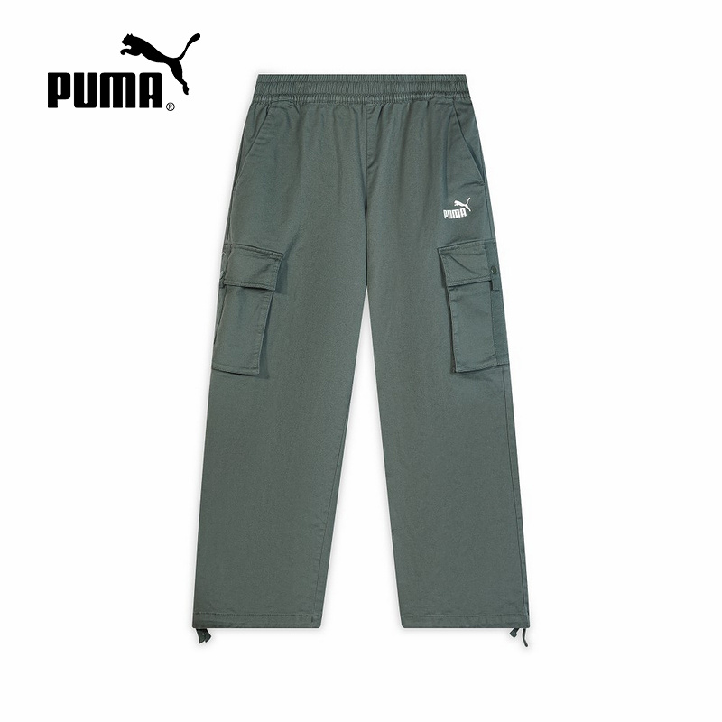 PUMA彪马复古做旧抽绳工装裤2025秋男宽松休闲梭织长裤692898-77