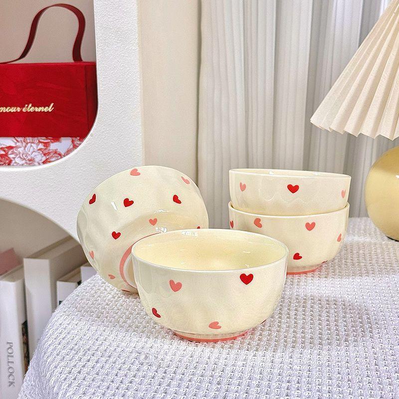 奶fufu爱心米饭碗陶瓷碗吃饭碗餐