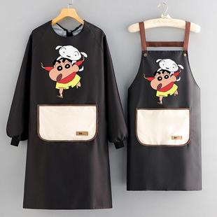 【蜡笔小新】新款厨房罩衣长袖防水做饭防油新款男女围裙工作服