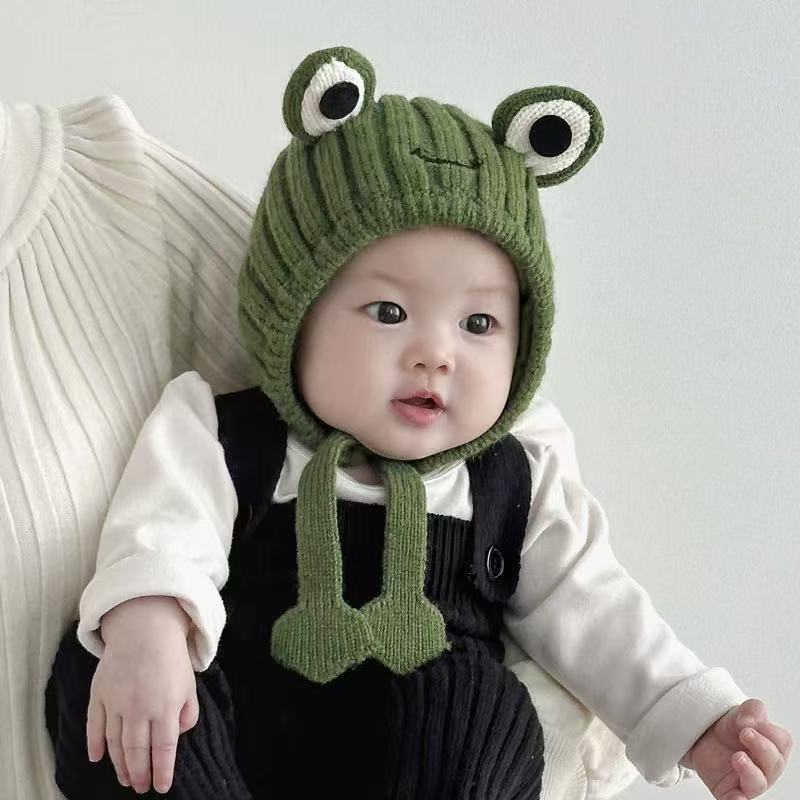 婴儿帽子秋冬季婴幼儿宝宝男女可爱针织帽保暖加厚冬天护耳帽