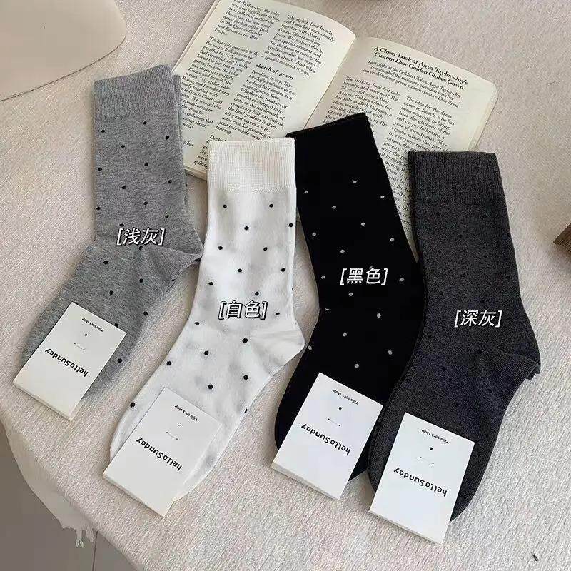 波点袜子女夏季薄款纯棉ins潮韩图片
