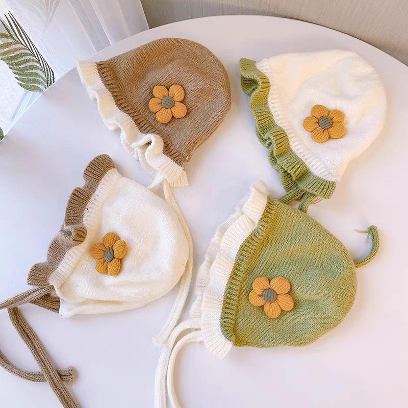 婴儿护耳帽秋冬款女宝宝花边公主