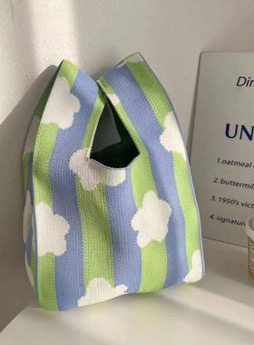 出门上班小拎包遛娃手机包小袋子小拎包女手提小包针织包手腕包zw