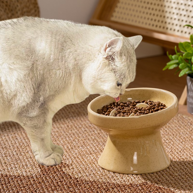 热销慢食碗陶瓷狗碗狗狗缓食盆中小型犬防噎宠物碗高脚护颈猫碗猫