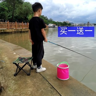 热销买一送一儿童鱼竿套装全套新手钓鱼竿迷你便携溪流竿小物钓竿