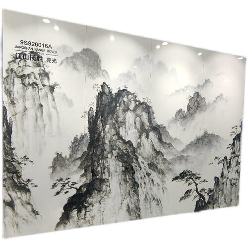 热销新品厂销江山揽胜900x2600 岩板电视背景墙连纹大板大理石客