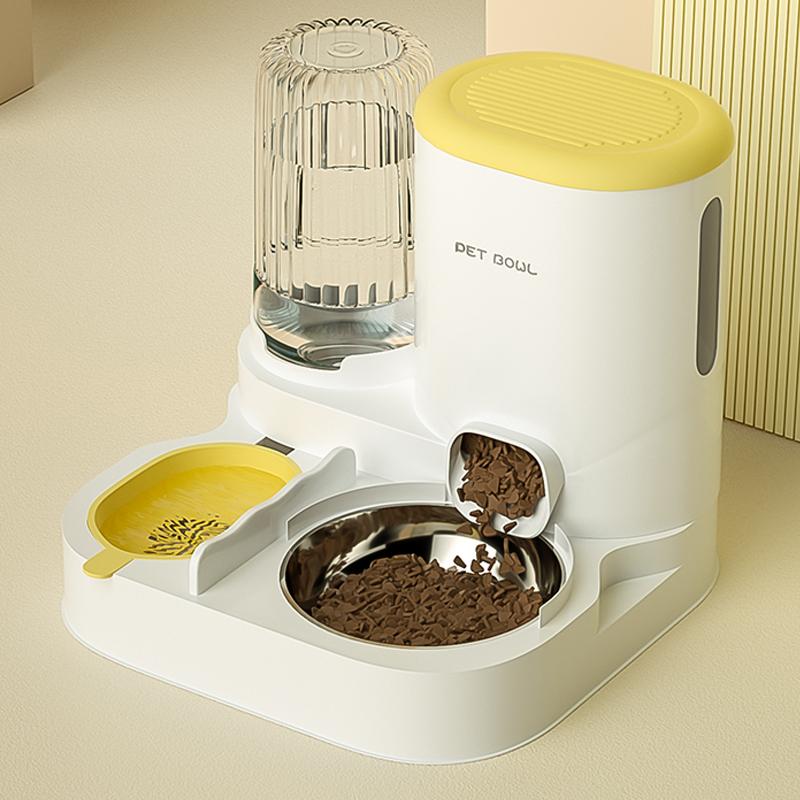 热销猫碗狗碗自动饮水喂食器一体式猫食盆防打翻猫粮饭盆宠物用品