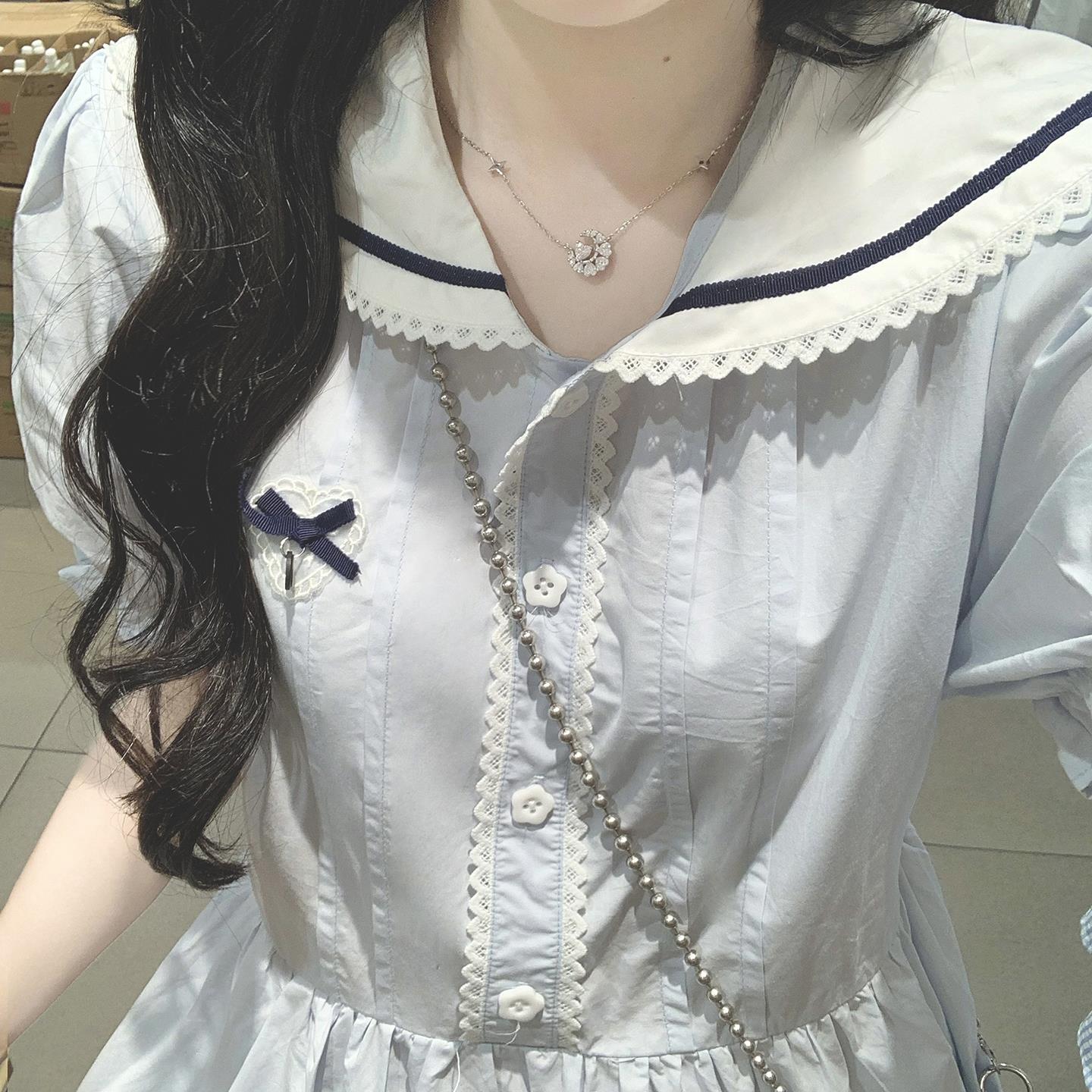 学院风甜美连衣裙女夏季小