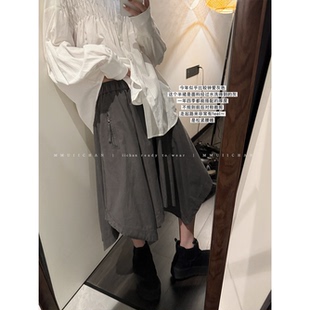MMUIICHAN 水洗灰半裙 非常好搭非常ins的一条特殊色不规则半裙