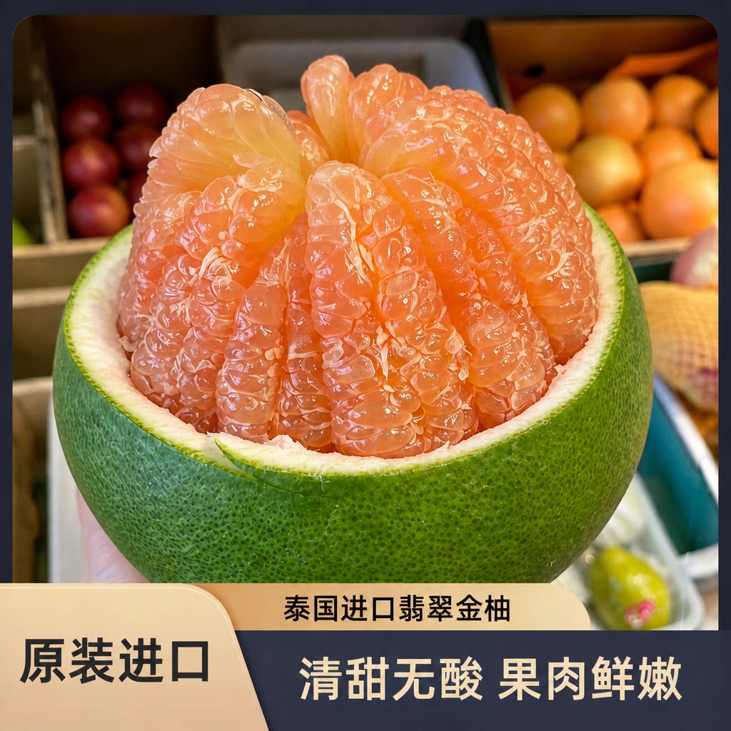泰国翡翠柚金柚红心大果正宗进口柚子