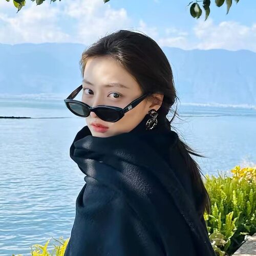 复古猫眼偏光太阳镜女高级感气质 防紫外线UV400开车遮阳黑框墨镜