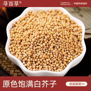 寻百草白芥子中药材500g正品精选无硫新货泡茶泡水白芥子粉黄芥子