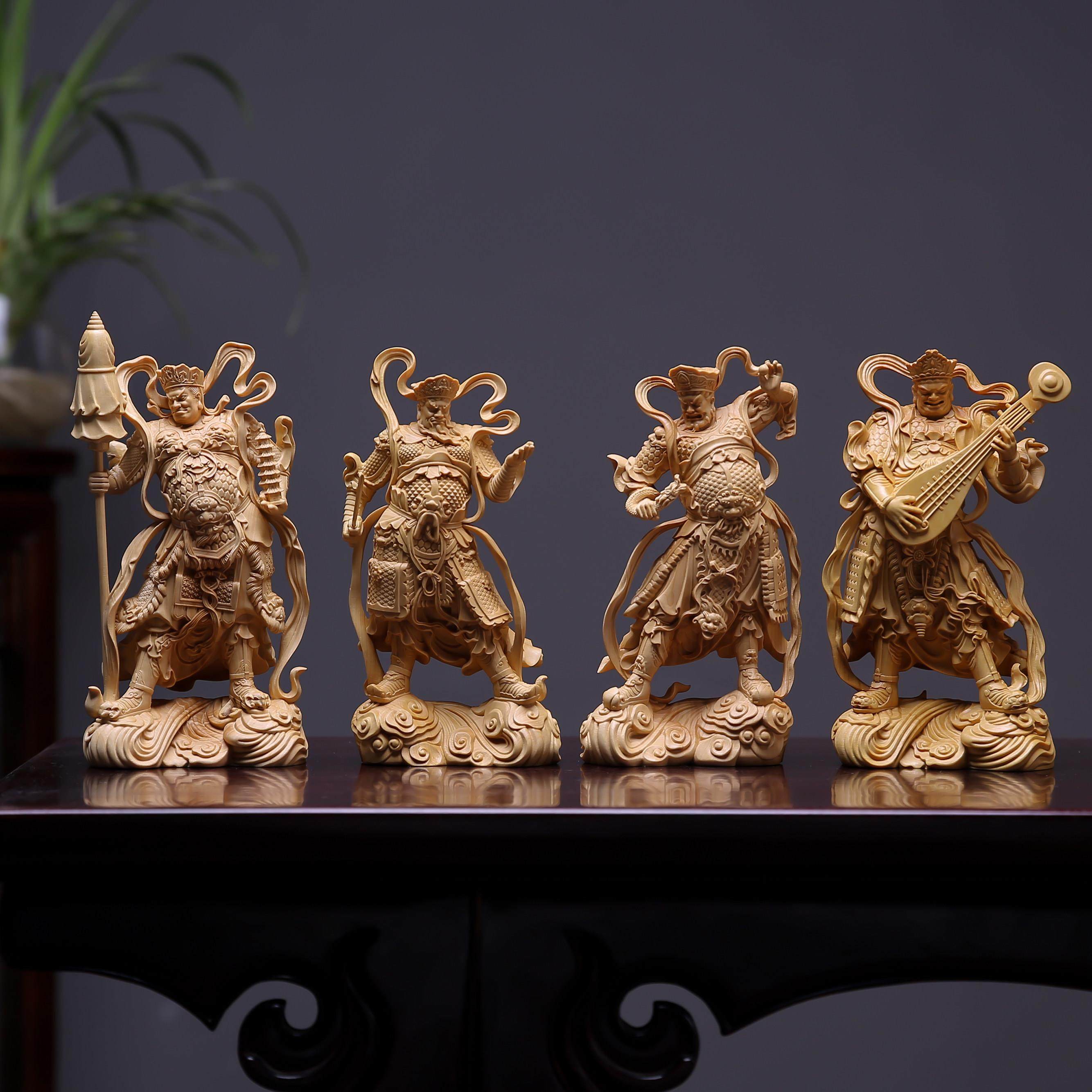 正宗小叶黄杨木雕四大天王金刚守门神摆件风调雨顺佛像家居装饰品,家居饰品,木雕,淘宝优惠券,粉丝福利购,淘宝优惠卷