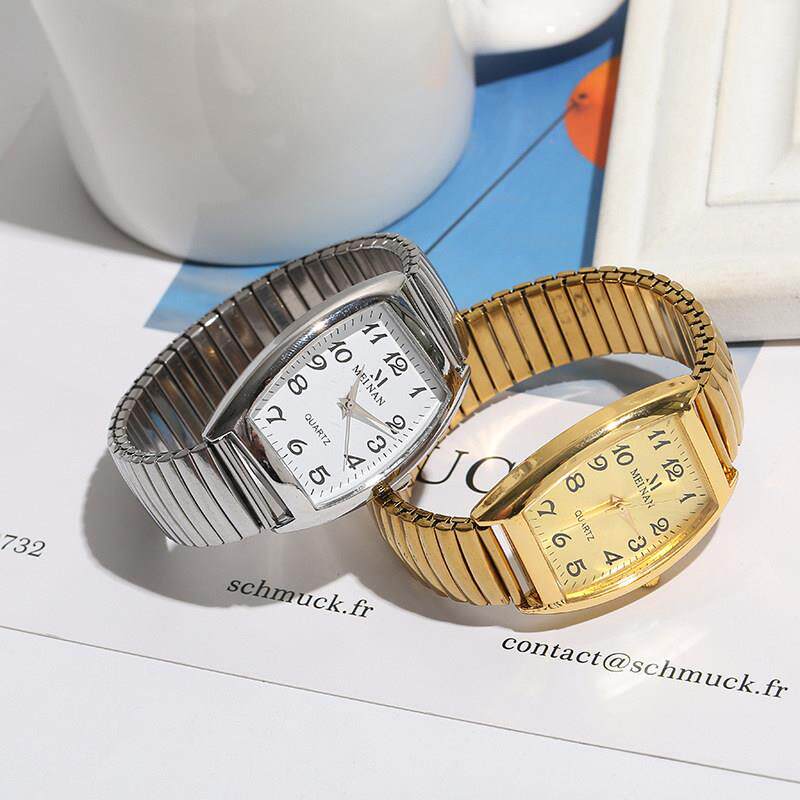 老人手表男款女款大数字方形防水爸爸男士女士中老年人石英机械表