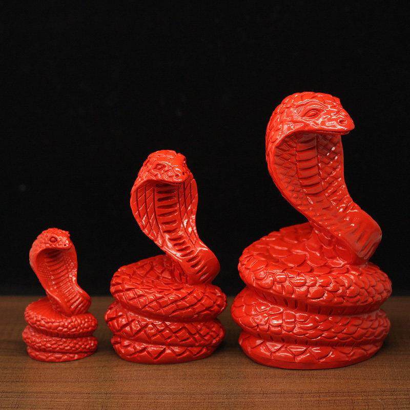 朱砂十二生肖蛇摆件招财家居办公桌面小摆件风水工艺礼品摆饰蛇年