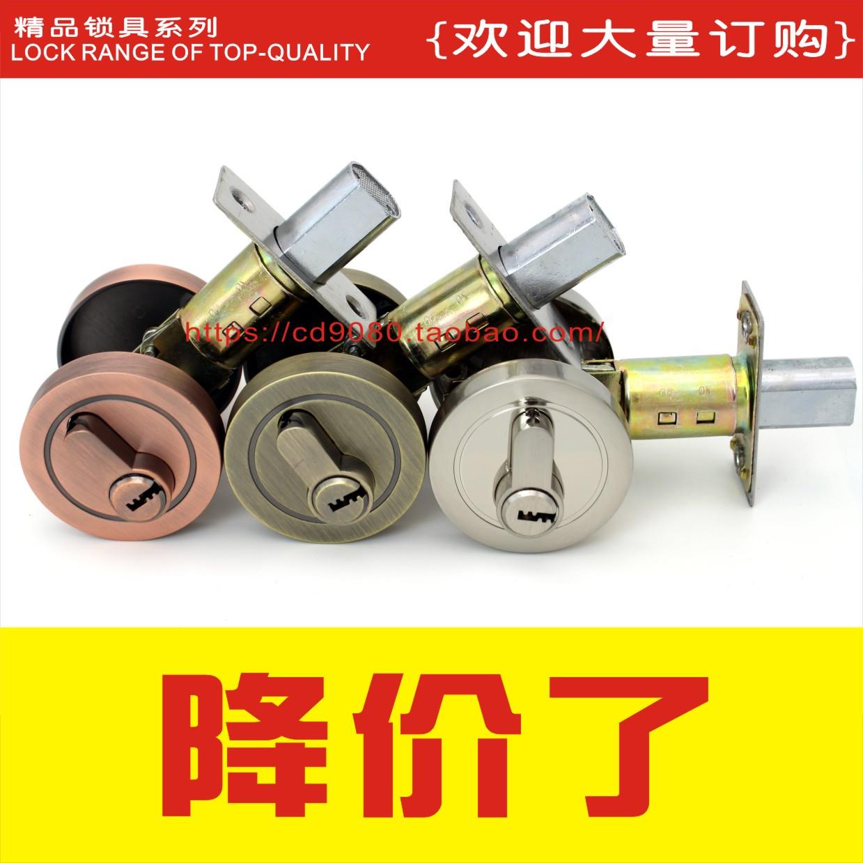 过道闭锁通用型门锁呆锁大门机械门锁锁芯隐形金色锁通道锁室内门