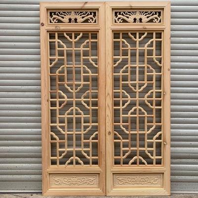 实木花格新中式仿古门窗花镂空屏风隔断入户背景吊顶装饰木格栅栏