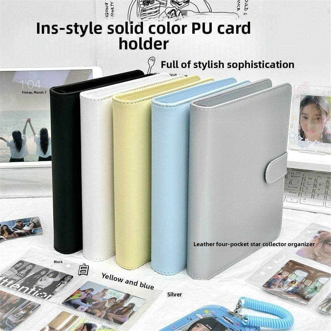 拍立得相册本小卡收纳册纯色简约内页明信片a5活页四宫格集卡卡包