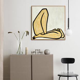 sanyu 常玉曲腿美女世界名画 画小众轻奢艺术装饰画 画卧室床头挂