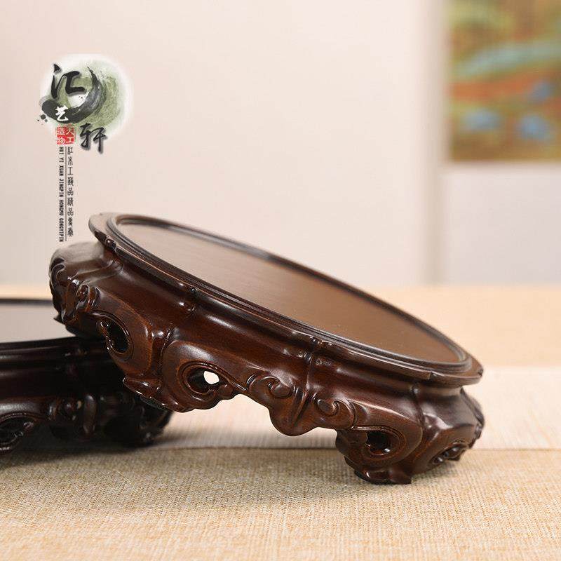 实木非洲酸枝圆形茶壶香炉葫芦铜器摆件盆景展示整木彷古底座木托,家居饰品,木雕,淘宝优惠券,粉丝福利购,淘宝优惠卷