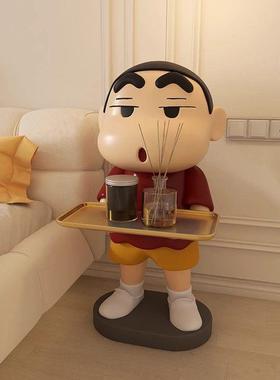 蜡笔小新大型电视柜沙发旁边床头落地托盘收纳装饰品摆件搬家礼物