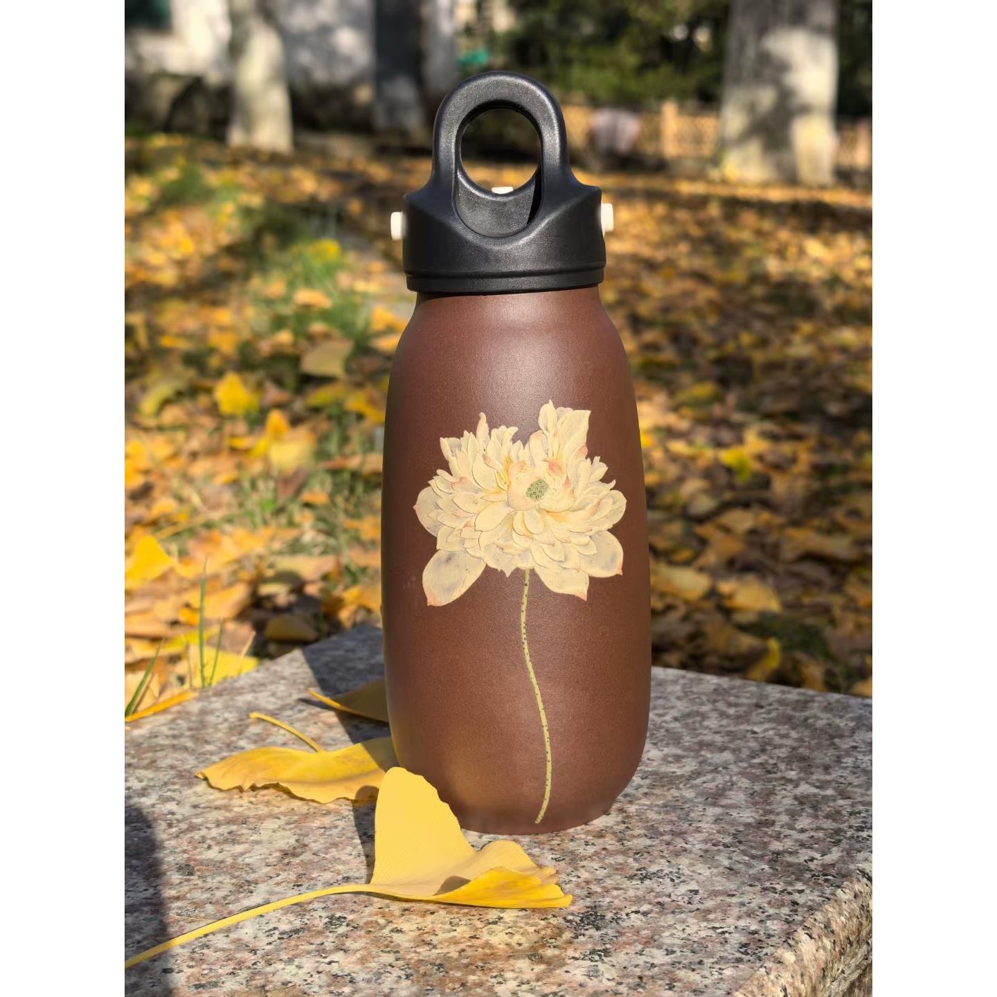 宜兴紫砂车载杯/暖手杯纯手工紫泥450cc高档精品杯礼品杯