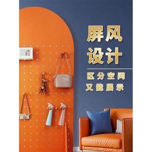 穿孔板屏风可移动储物架穿孔板家庭地板储物柜日式 客厅入 侘侘风格