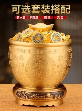 朱炳仁铜缸黄铜米缸摆件客厅装饰品招聚存财特大号存钱罐聚宝盆