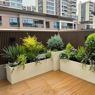 户外不锈钢花箱组合定制台阶转角露台阳台花盆楼顶庭院种菜种植箱