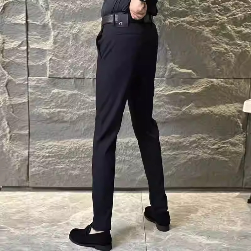 休闲西裤男士春秋季2026新款潮牌痞帅修身烟管裤免熨烫商务正装长