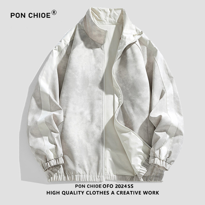 ponchioe满天星双面穿外套男款春秋季户外防风防水美式情侣夹克