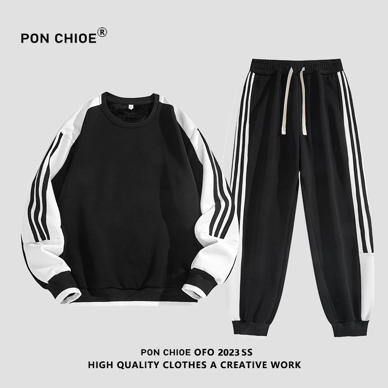 ponchioe圆领卫衣男女运动套