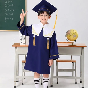 儿童博士迷彩服装夏季新款幼儿园学士服帽毕业照小学礼服短袖帽子