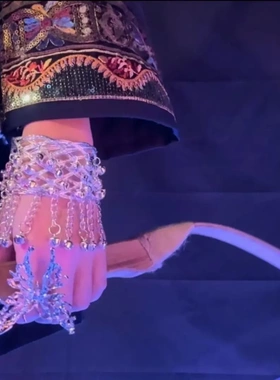 手镯苗族银饰开口傣族手环臂环