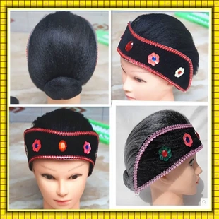 媒婆头饰老婆头套老太太假发头套丑婆老奶奶戏曲彩旦演出包邮现货