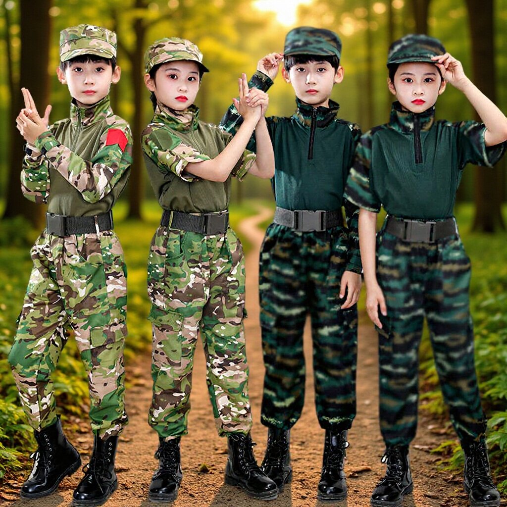 儿童蛙服套装拓展作训服男女童特种兵幼儿园户外军训服迷彩速干
