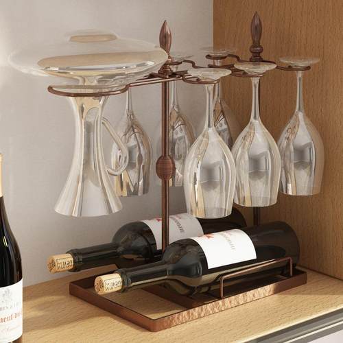 红酒架倒挂红酒杯展示架子醒酒器收纳酒柜吧台置物架摆件托架家用