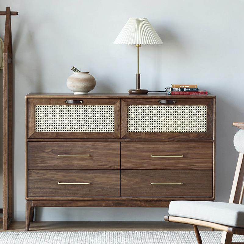 厂家直销全实木斗柜北欧黑胡桃木卧室收纳储物柜客厅矮边柜六斗柜,3C数码配件,USB灯,淘宝优惠券,粉丝福利购,淘宝优惠卷