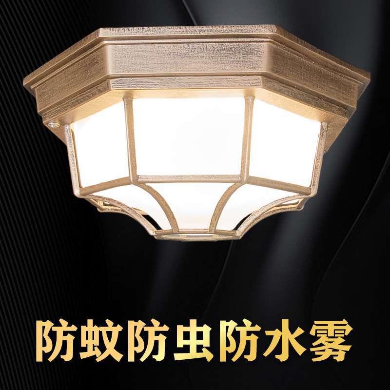 复古户外室外防水三防欧式美式防虫卫生间走廊阳台过道LED吸顶灯