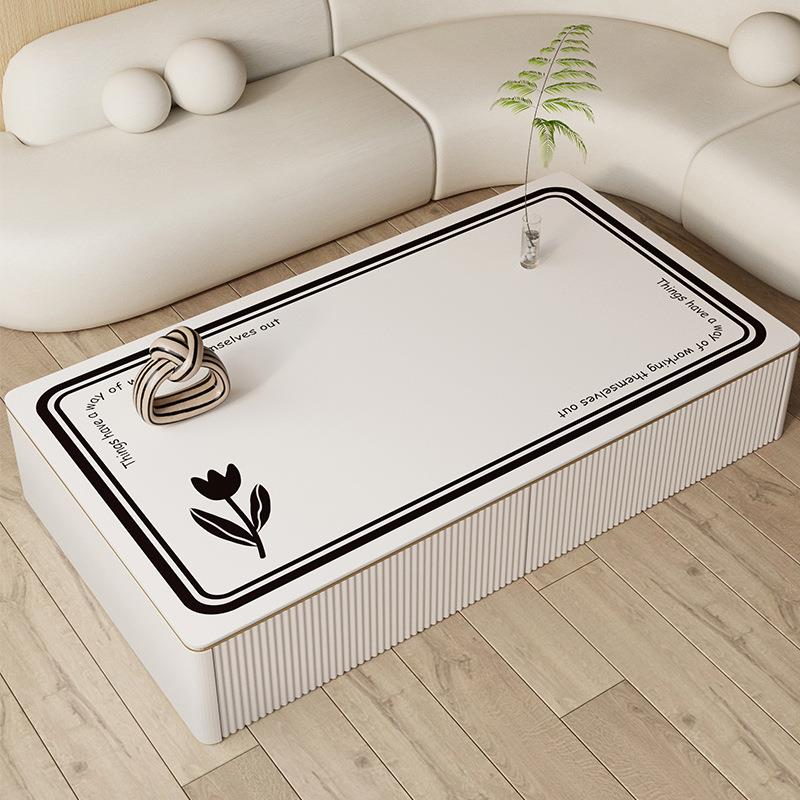 奶油风高端轻奢桌布免洗防水防油防烫餐桌垫客厅茶几垫桌面保护垫